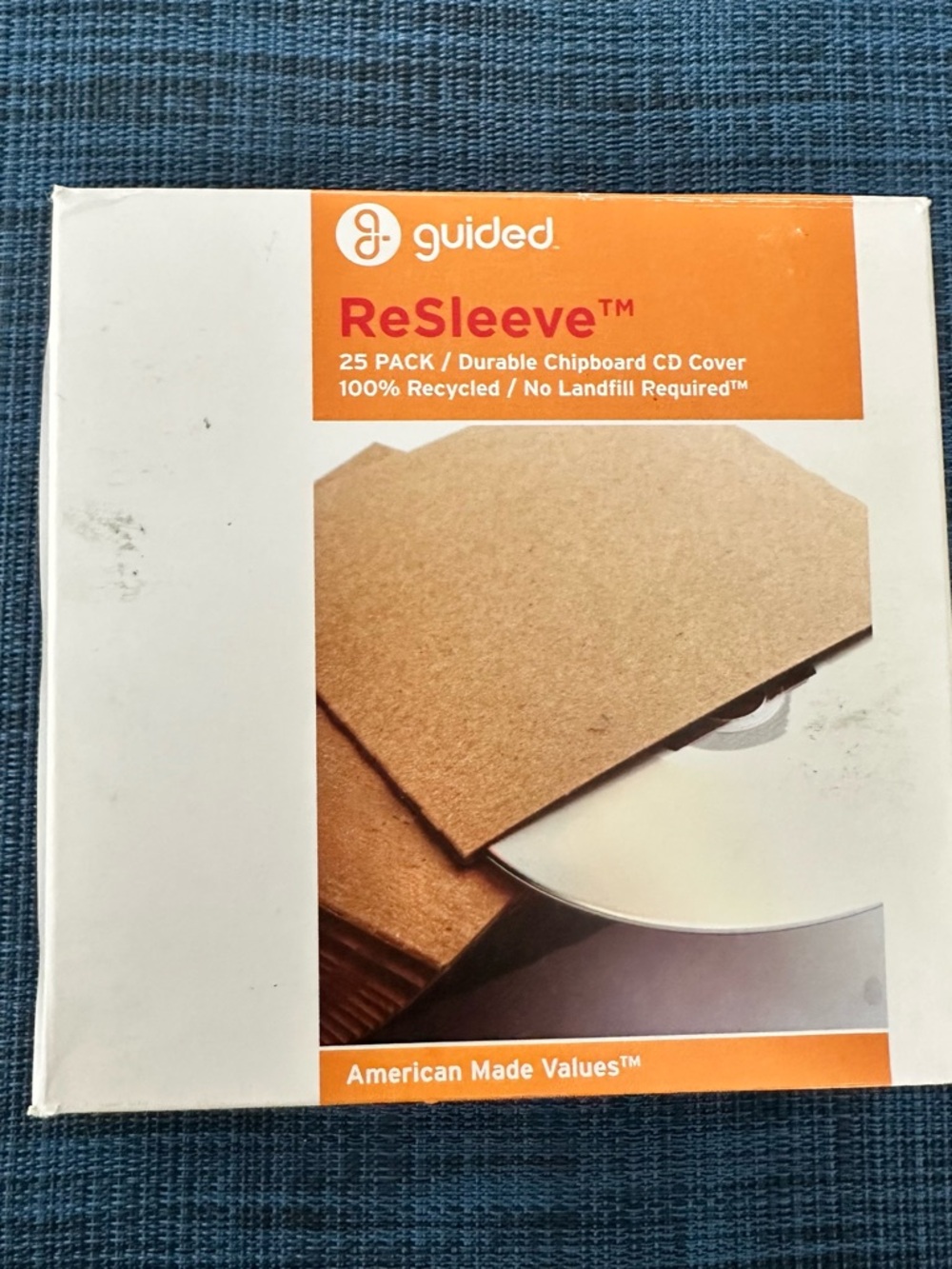 Guided ReSleeve CD Chipboard Sleeves in Brown and White (22 Pack)
